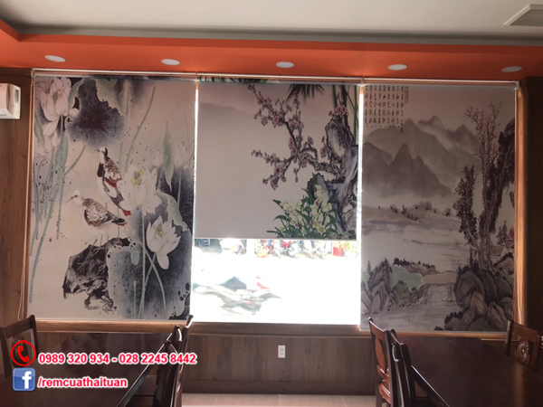 Màn cuốn in tranh 2 mặt dành cho nhà hàng quán phở quán cafe