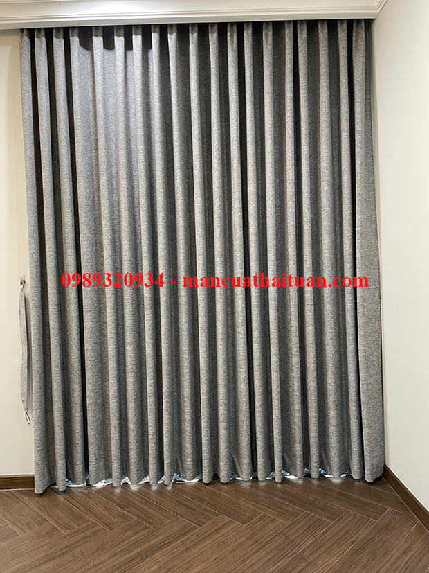 Rèm cửa 2 lớp vải cao su hai mặt chống tia UV công trình nhà anh Cương đường Thành Thái Quận 10