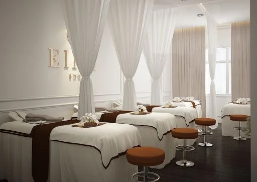 rèm spa sang trọng màu trắng rèm spa sang trọng màu trắng